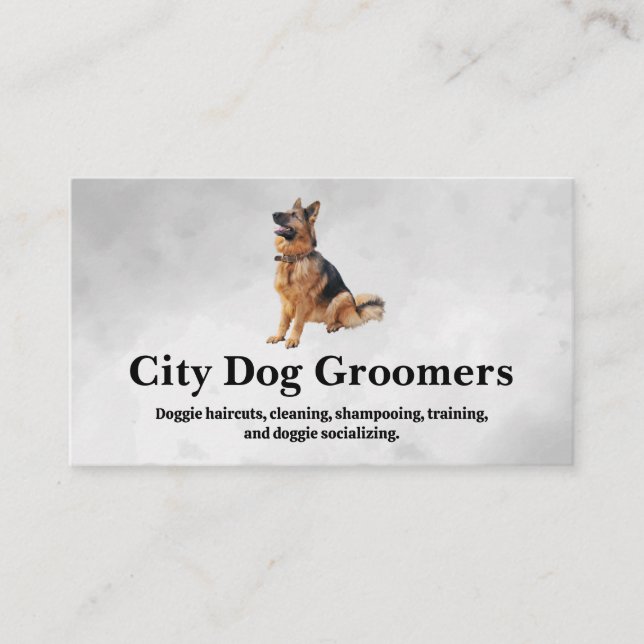 German Shepherd Sitting | Dog Business Card (Front)