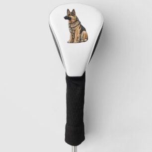 German Shepherd Sitting  Golf Head Cover