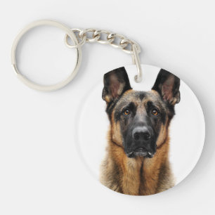 German Shepherd Sitting Up Key Ring