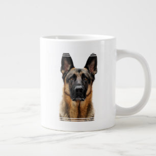 German Shepherd Sitting Up Large Coffee Mug