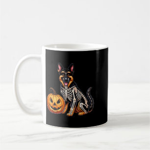 German Shepherd Skeleton Jack O Lantern Funny Dog Coffee Mug