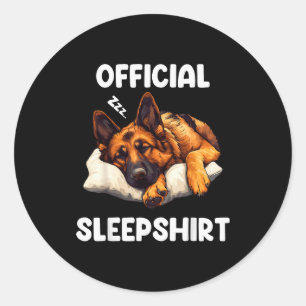 German Shepherd Sleepshirt Dog Lover Pajamas Classic Round Sticker