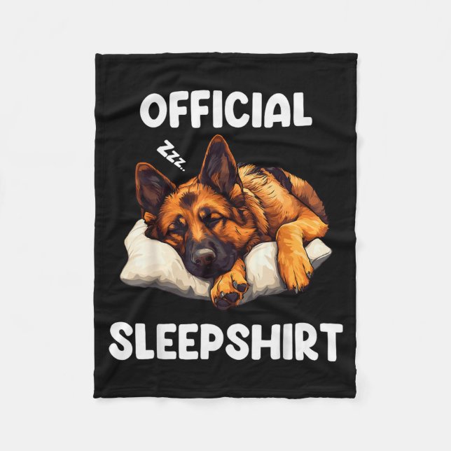 German Shepherd Sleepshirt Dog Lover Pajamas  Fleece Blanket (Front)