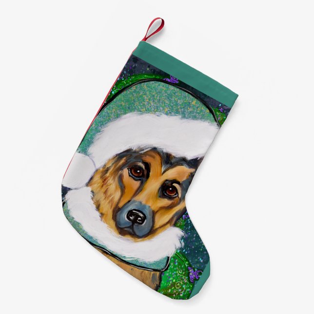 GERMAN SHEPHERD   SMALL CHRISTMAS STOCKING (Front (Hanging))