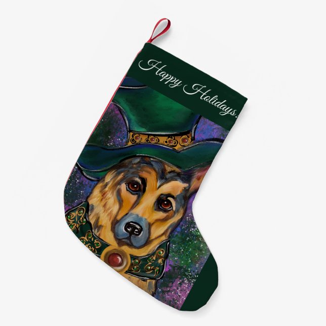 German Shepherd        Small Christmas Stocking (Front (Hanging))
