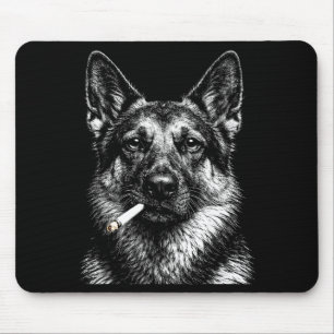 German shepherd smoking funny gangster dog meme  mouse mat