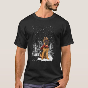 German Shepherd Snow Scarf Dogs Xmas  T-Shirt