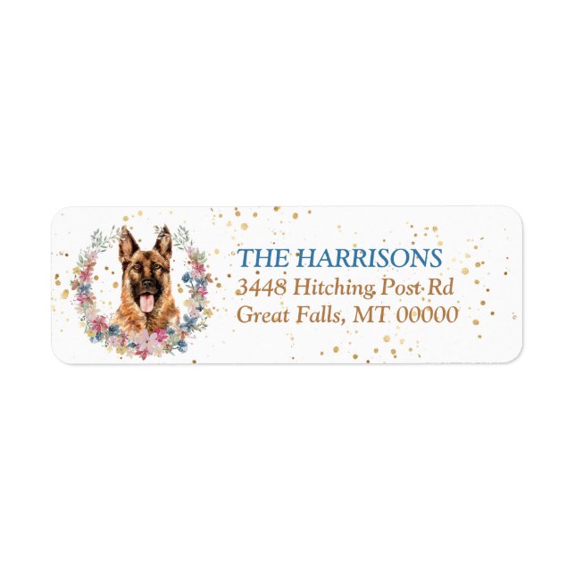 German Shepherd Spring Flowers Wreath (Front)