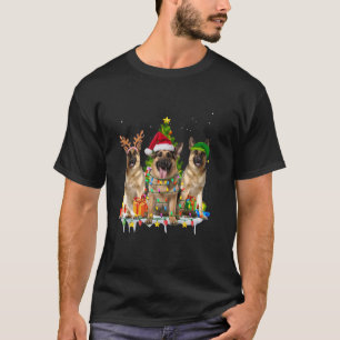 German Shepherd Squad Christmas Tree Lights Xmas B T-Shirt