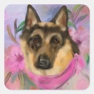 GERMAN SHEPHERD       SQUARE STICKER