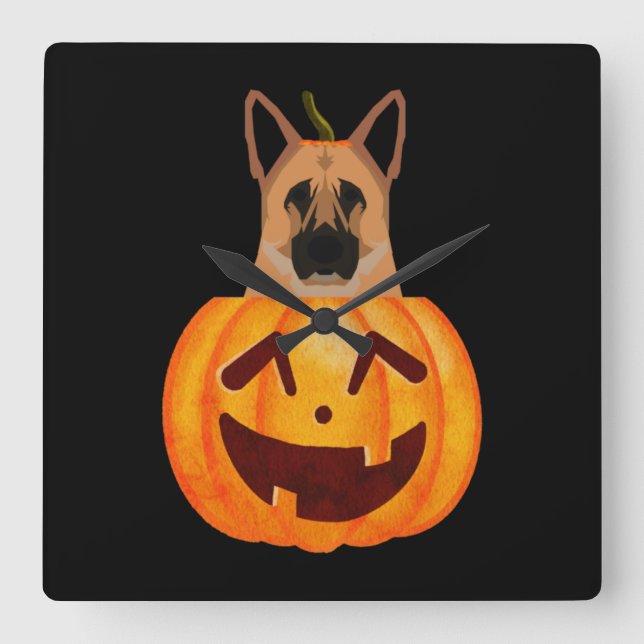German Shepherd         Square Wall Clock (Front)