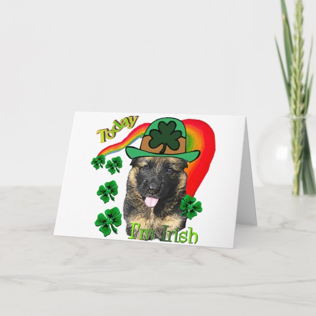 German Shepherd St Patricks Day Card (Front)