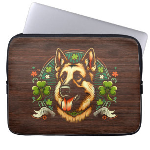 German Shepherd St Patrick's Day Shepherd Dog Gift Laptop Sleeve