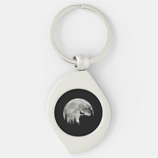  German Shepherd Standing On Mountain Halloween Key Ring (Front)