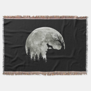 German Shepherd Standing On Mountain Halloween Throw Blanket