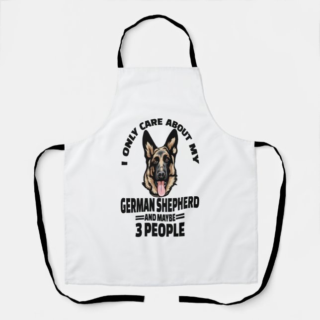 German Shepherd Stickers - I Only Care About My Ge Apron (Front)