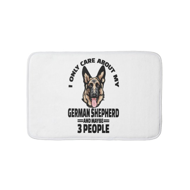 German Shepherd Stickers - I Only Care About My Ge Bath Mat (Front)