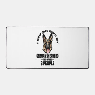 German Shepherd Stickers - I Only Care About My Ge Desk Mat