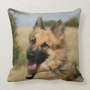 German Shepherd Sticking Tongue Out Cushion
