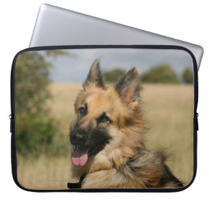 German Shepherd Sticking Tongue Out Laptop Sleeve