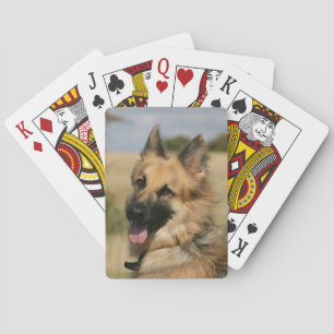 German Shepherd Sticking Tongue Out Playing Cards