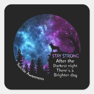 German Shepherd Suicide Awareness Stay Strong Gift Square Sticker