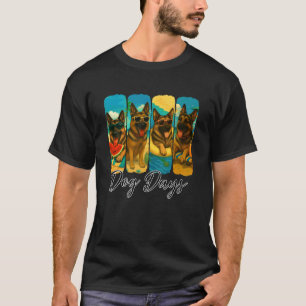German Shepherd Summer Vibes Dog Days Dog Mum Dad T-Shirt