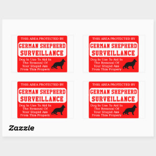 German Shepherd Surveillance Rectangular Sticker