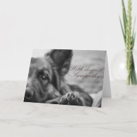 German shepherd sympathy card.