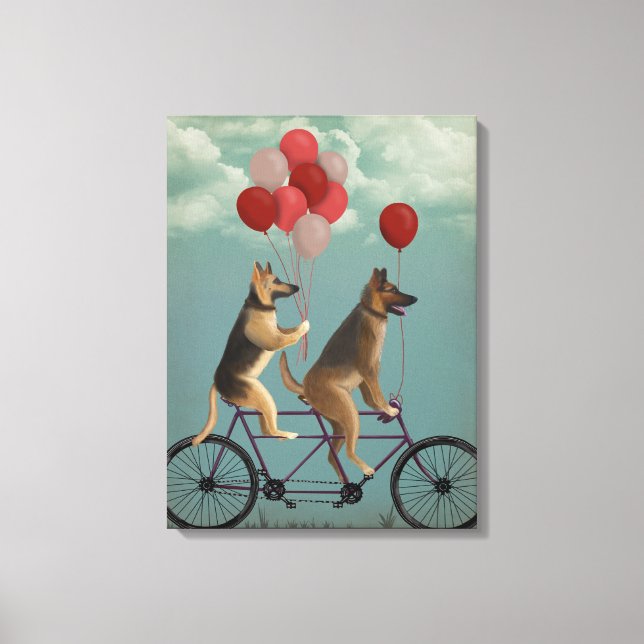 German Shepherd Tandem Canvas Print (Front)
