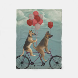 German Shepherd Tandem Fleece Blanket