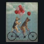 German Shepherd Tandem Jigsaw Puzzle<br><div class="desc">German Shepherd Tandem by Fabfunky. Features German Shepards on a bicycle in a whimsical,  steampunk style.  | 192034D</div>
