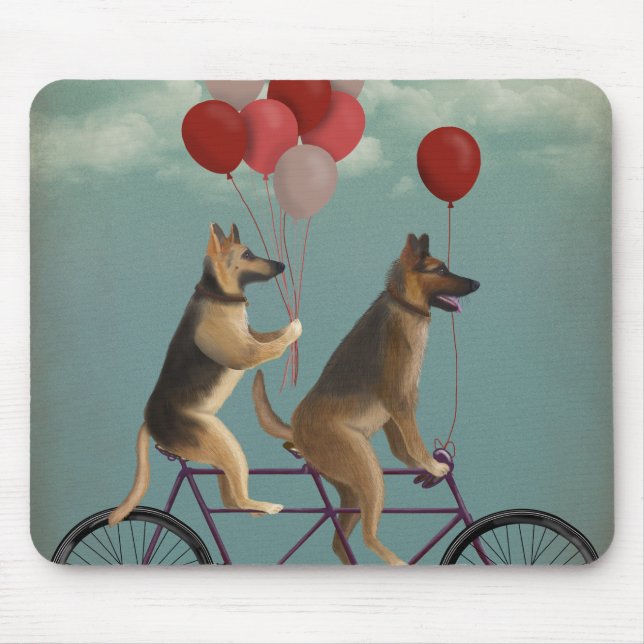German Shepherd Tandem Mouse Mat (Front)
