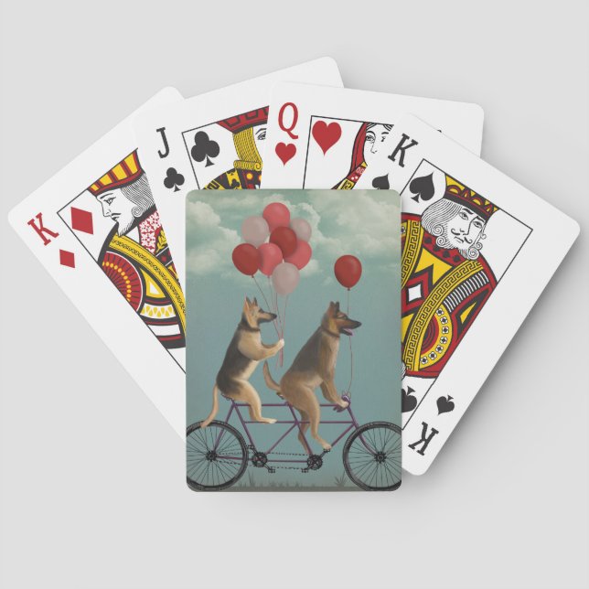 German Shepherd Tandem Playing Cards (Back)