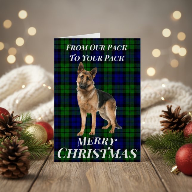  German Shepherd Tartan Christmas Card (German Shepherd Tartan Christmas Card)