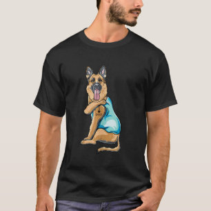German Shepherd Tattoos I Love DAD Sitting Gift Fa T-Shirt