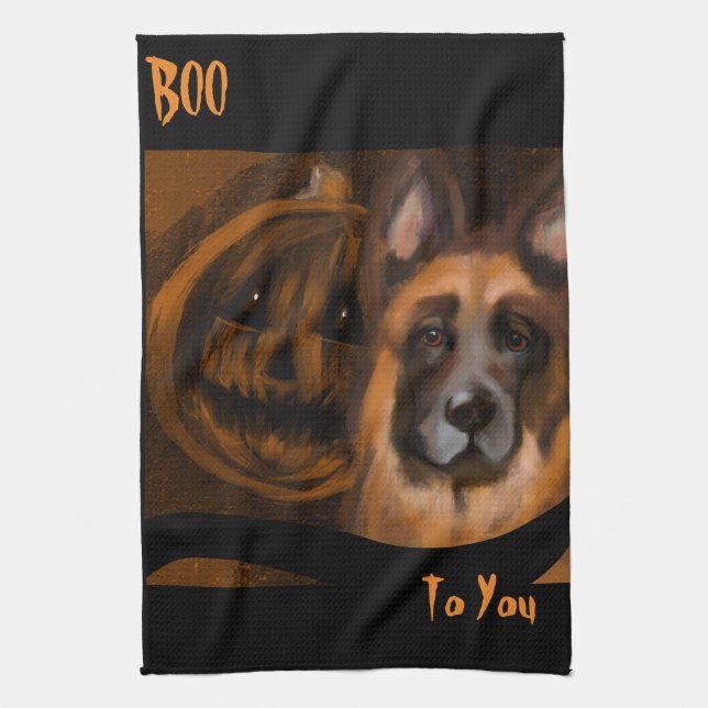 German Shepherd  Tea Towel (Vertical)