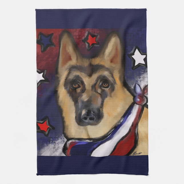 GERMAN SHEPHERD           TEA TOWEL (Vertical)