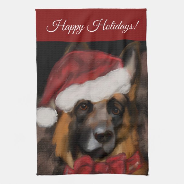 German Shepherd  Tea Towel (Vertical)