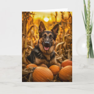 German Shepherd Thanksgiving Holiday Card