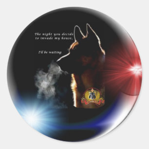 German Shepherd - The night you decide to invade Classic Round Sticker