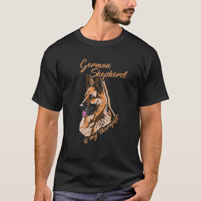 German Shepherd Therapy  Dog Owner T-Shirt (Front)