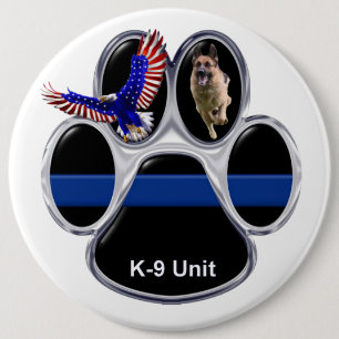 German Shepherd Thin Blue Line Button