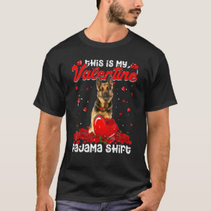 German Shepherd This Is My Valentines Pajama Dog T-Shirt