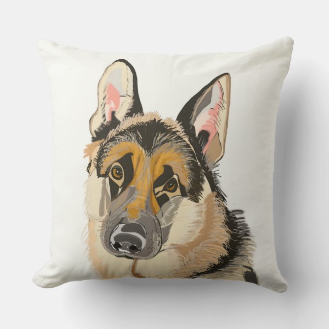 German Shepherd Throw Pilllow Cushion (Front)