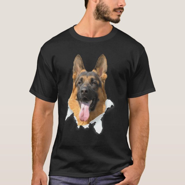 German Shepherd Torn Cloth  For Dog T-Shirt (Front)