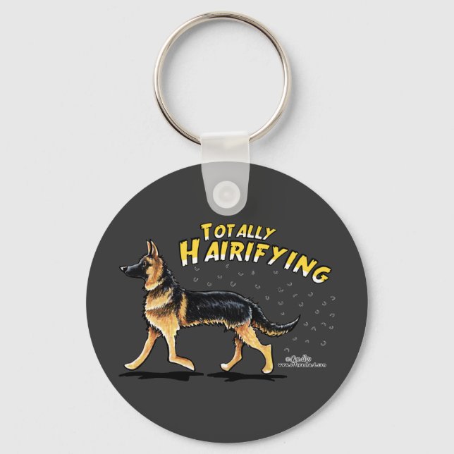 German Shepherd Totally Hairifying Key Ring (Front)
