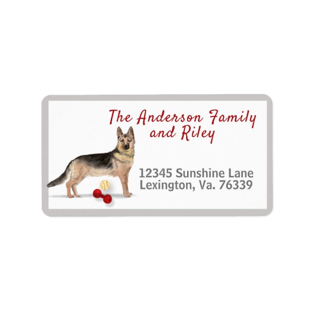 German Shepherd Toys Home Return Address       Label (Front)