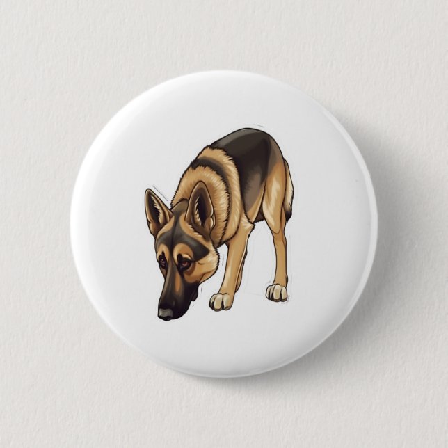German Shepherd Tracking  6 Cm Round Badge (Front)