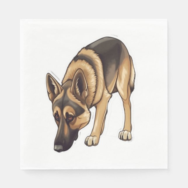 German Shepherd Tracking  Napkin (Front)